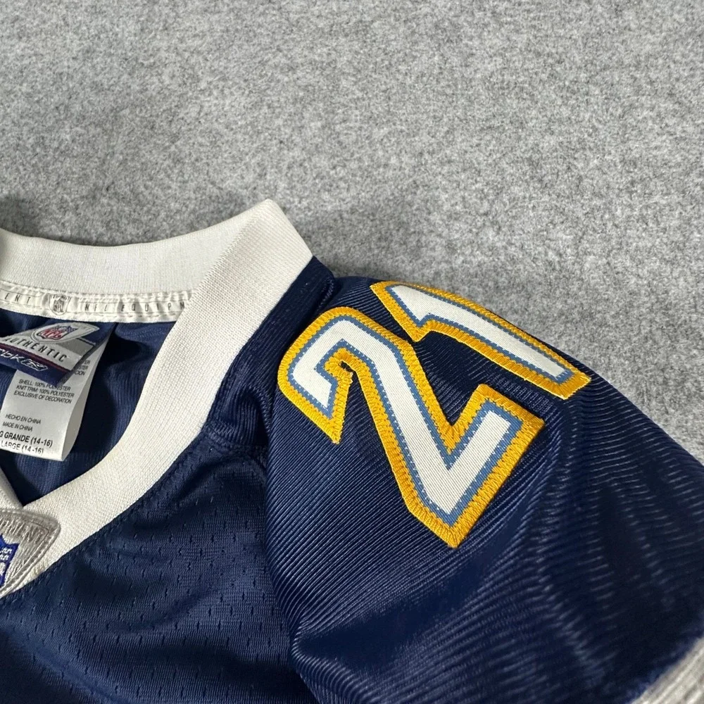 Reebok NFL Chargers Jersey Youth Large Navy LaDainian Tomlinson 21 Stitched